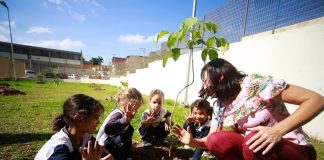 Alunos de Parnaíba Plantam 100 Mudas de Árvores No Jardim do Colégio Ana Serra