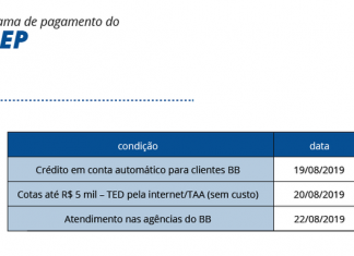 Caixa e BB iniciam pagamento de cotas do PIS/Pasep em agosto