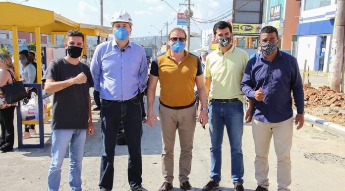 Deputado Cezar vistoria obras com prefeito Elvis em Santana de Parnaíba