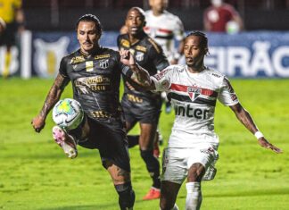 São Paulo e Ceará balançam a rede nos acréscimos e ficam no empate