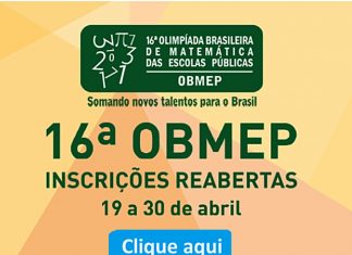 Escolas podem se inscrever na Olimpíada de Matemática até esta sexta-feira