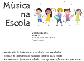 Alunos da creche do Jardim Cláudio, em Cotia, participarão do projeto ‘Música na Escola’