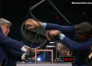 Datena agride Pablo Marçal com cadeirada durante debate na TV Cultura