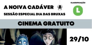 Biblioteca de Cotia terá sessão de cinema especial de Dia das Bruxas com ‘A Noiva-Cadáver’