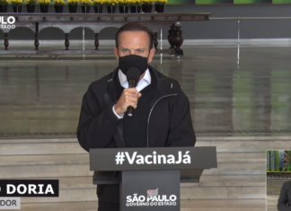 Doria afirma que toda população adulta de SP será vacinada contra Covid-19 até 31 de outubro