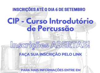 Inscrições abertas para Curso Introdutório de Percussão em Cotia