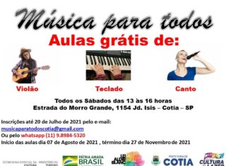 Estão abertas as inscrições para o Projeto Música para Todos em Cotia