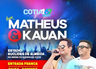 É domingo o show de aniversário de Cotia com ‘Matheus & Kauan’