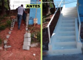 Secretaria de Obras de Jandira abre novo acesso à pedestres entre a Rua Amapá, Vila Mercedes, e a Via Expressa Amauri S. Barufi