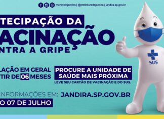 Jandira antecipa vacinação contra a gripe, para pessoas com idade acima de 6 meses