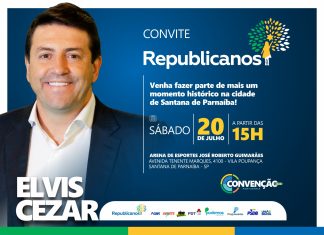 Republicanos realiza convenção partidária neste sábado (20) e apresenta Elvis Cezar como candidato a prefeito por Santana de Parnaíba
