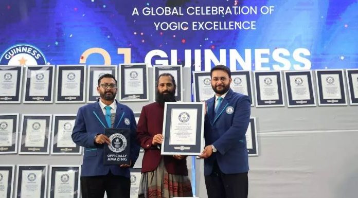 Centro de yoga surpreende com 21 recordes mundiais no Guinness