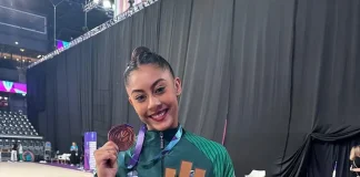 Ginasta Bárbara Domingos fatura bronze em etapa da Copa do Mundo
