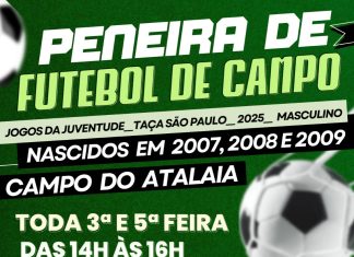 Cotia fará peneira de futebol para formar equipes para competições do próximo ano