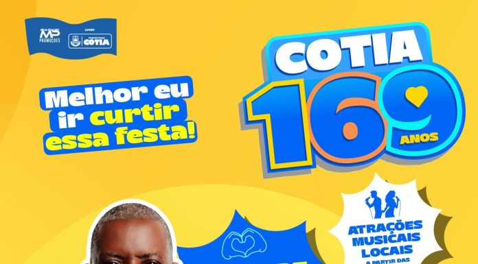 Cotia celebra 169 anos com atividades esportivas, shows de artistas locais e do cantor Péricles