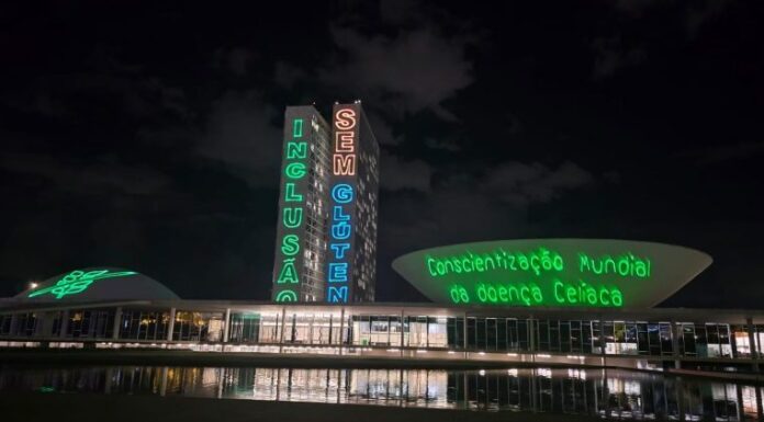 Congresso Nacional recebe projeção de imagem por conscientização sobre a doença celíaca Congresso Nacional recebe projeção de imagem por conscientização sobre a doença celíaca