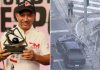 Influenciador Baianinho de Mauá sofre acidente de carro em São Paulo Imagem do local do acidente envolvendo o influenciador Baianinho de Mauá em São Paulo, após colisão de caminhonete contra poste de iluminação, mostrando o veículo e destroços nas proximidades.