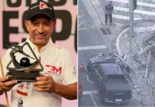 Influenciador Baianinho de Mauá sofre acidente de carro em São Paulo Imagem do local do acidente envolvendo o influenciador Baianinho de Mauá em São Paulo, após colisão de caminhonete contra poste de iluminação, mostrando o veículo e destroços nas proximidades.