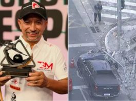 Influenciador Baianinho de Mauá sofre acidente de carro em São Paulo Imagem do local do acidente envolvendo o influenciador Baianinho de Mauá em São Paulo, após colisão de caminhonete contra poste de iluminação, mostrando o veículo e destroços nas proximidades.