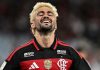 Arrascaeta destaca foco do Flamengo na campanha própria em disputa acirrada com Palmeiras pelo Brasileirão Arrascaeta comemora gol do Flamengo contra o Atlético-MG, pelo Brasileirão, no Maracanã