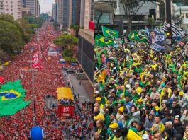 Ações políticas contrastantes em São Paulo marcam véspera do segundo turno presidencial Manifestantes na Avenida Paulista durante atos políticos em São Paulo em outubro de 2026, representando grupamentos distintos em manifestações pró-Lula e pró-Flávio Bolsonaro.