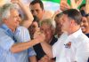 Flávio Bolsonaro sinaliza intenção de alterar Constituição com apoio parlamentar Flávio Bolsonaro e Ronaldo Caiado durante evento político em Goiânia