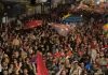 Apoiadores se reúnem nas ruas de Osasco em ato a favor da reeleição de Lula Multidão participa de ato político pró-re eleição do presidente Lula nas ruas centrais de Osasco.