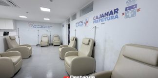 Hospital Municipal de Cajamar inaugura nova sala de medicação com melhorias estruturais Nova sala de medicação do Hospital Municipal de Cajamar após reformas e melhorias, mostrando poltronas e ambiente preparado para pacientes e atendimento
