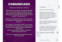 Empresa de sorvetes interrompe doações após críticas e associação com contexto político Captura da publicação nas redes sociais da sorveteria Ice Cream Mix Sorvetes anunciando a suspensão das doações de cestas básicas e outros itens.