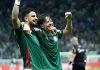 Palmeiras confirma superioridade em clássico estadual e mira títulos na reta final da temporada Flaco e Giay comemoram gol do Palmeiras durante partida contra o Corinthians no estádio do Palmeiras