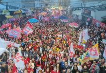 Sindicato dos Metalúrgicos de Osasco promove ato em defesa da democracia e apoio à reeleição de Lula Multidão participante do ato pró-Luiz Inácio Lula da Silva promovido pelo Sindicato dos Metalúrgicos de Osasco e Região em 22 de outubro de 2026, no centro de Osasco.