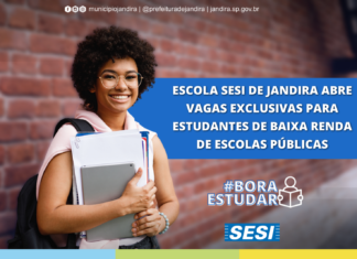 SESI de Jandira abre vagas exclusivas para estudantes de baixa renda de escolas públicas