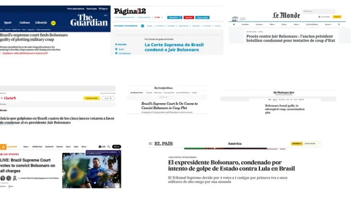 Condenação de Bolsonaro e aliados repercute na imprensa internacional