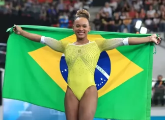 Rebeca Andrade é campeã pan-americana da prova de salto sobre a mesa